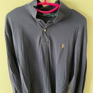 Navy blue polo ralph lauren long sleeve polo (L)